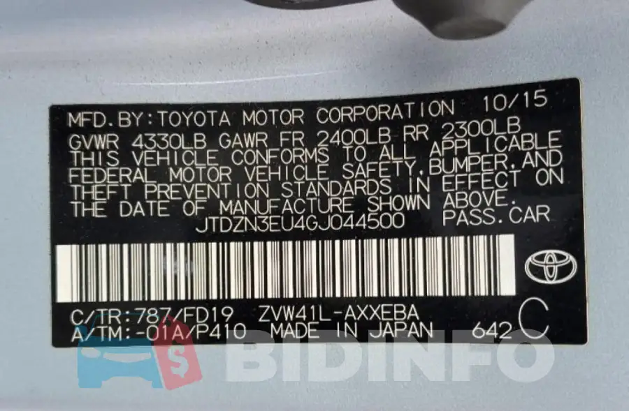 JTDZN3EU4GJ044500 Photo# 12
