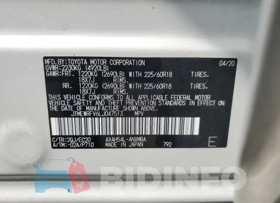 JTMEWRFV6LJ047513 Photo# 14