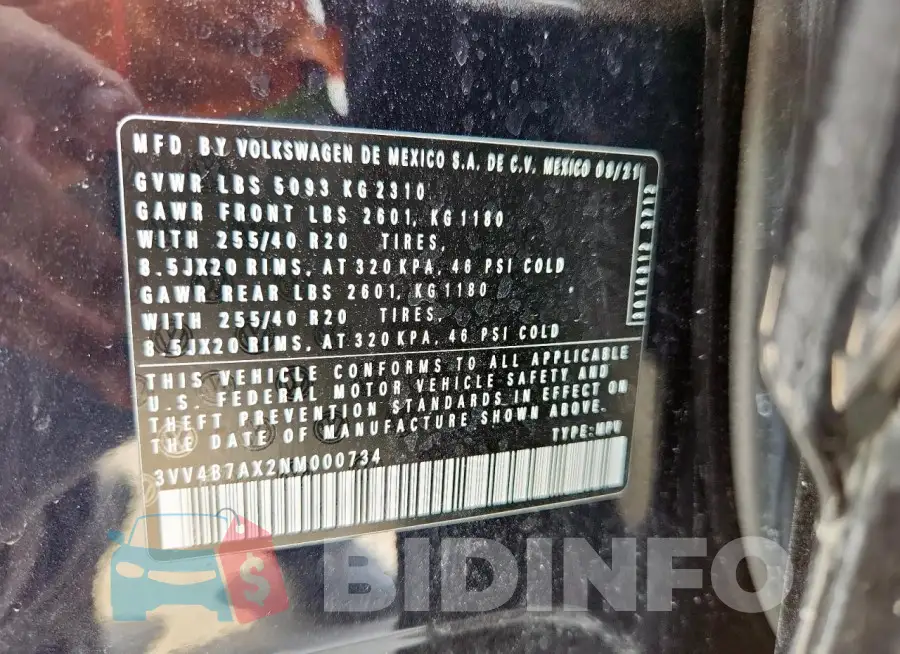 3VV4B7AX2NM000734 Photo# 13