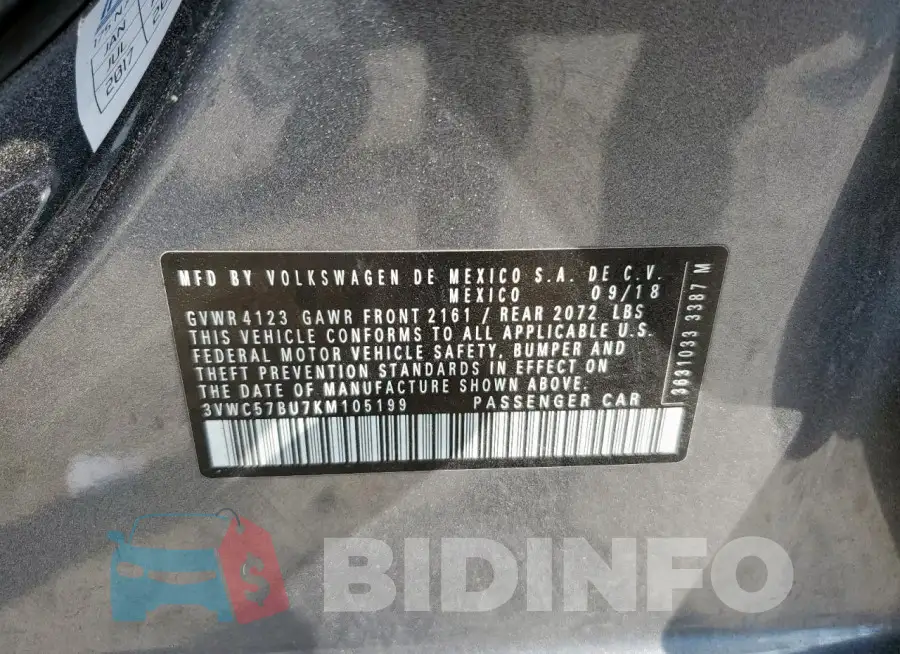 3VWC57BU7KM105199 Photo# 12