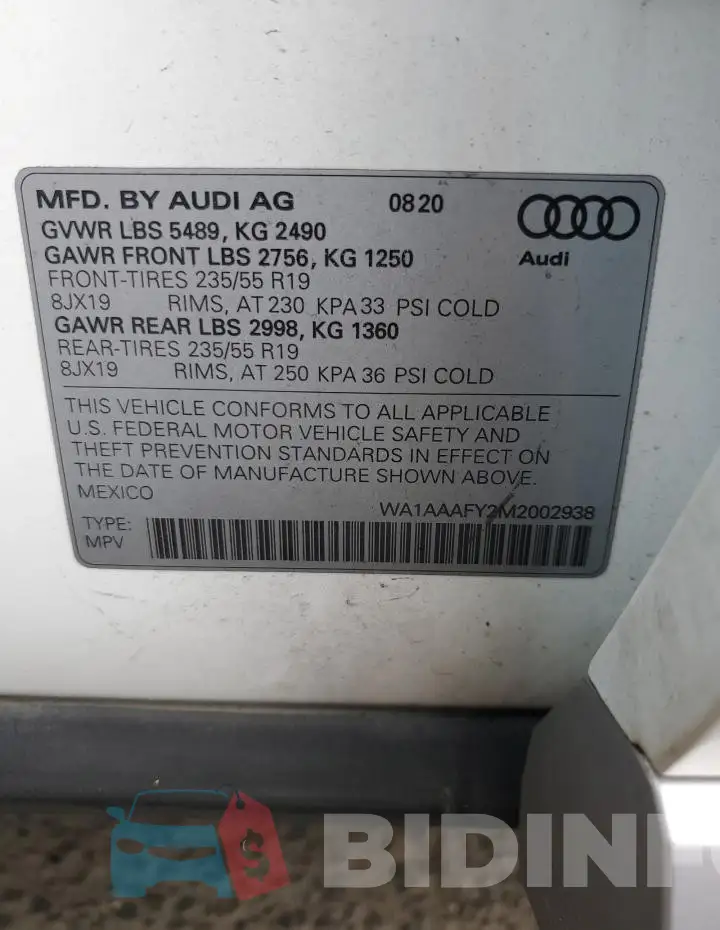 WA1AAAFY2M2002938 Photo# 13