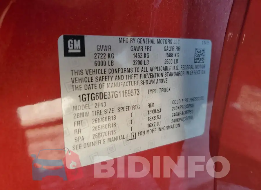 1GTG6DE37G1169573 Photo# 13