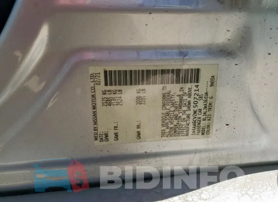 1N4AA6CV2MC507214 Photo# 12