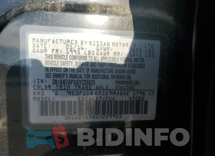 3N1AB7APXGY229923 Photo# 12