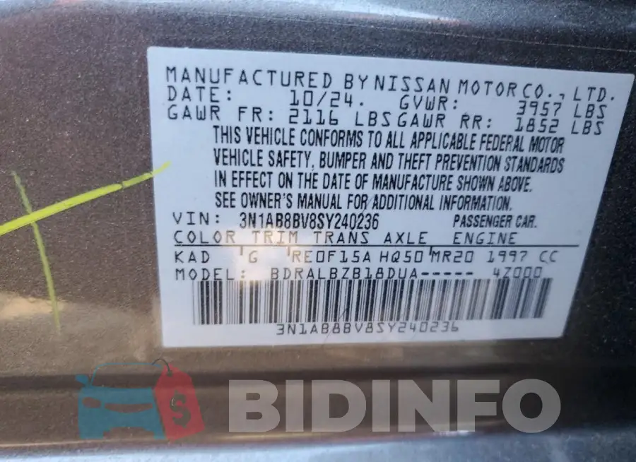 3N1AB8BV8SY240236 Photo# 13