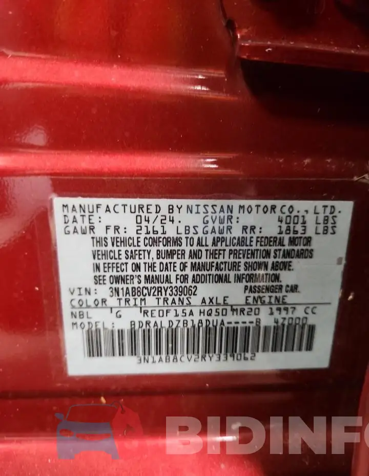 3N1AB8CV2RY339062 Photo# 13