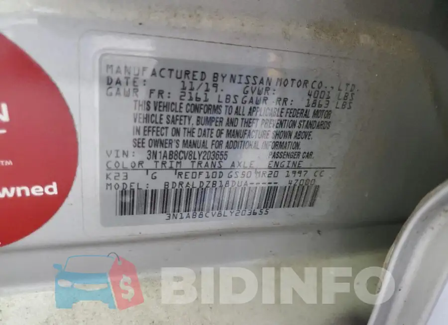 3N1AB8CV8LY203655 Photo# 12