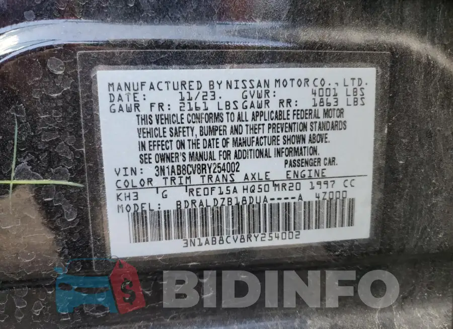 3N1AB8CV8RY254002 Photo# 12