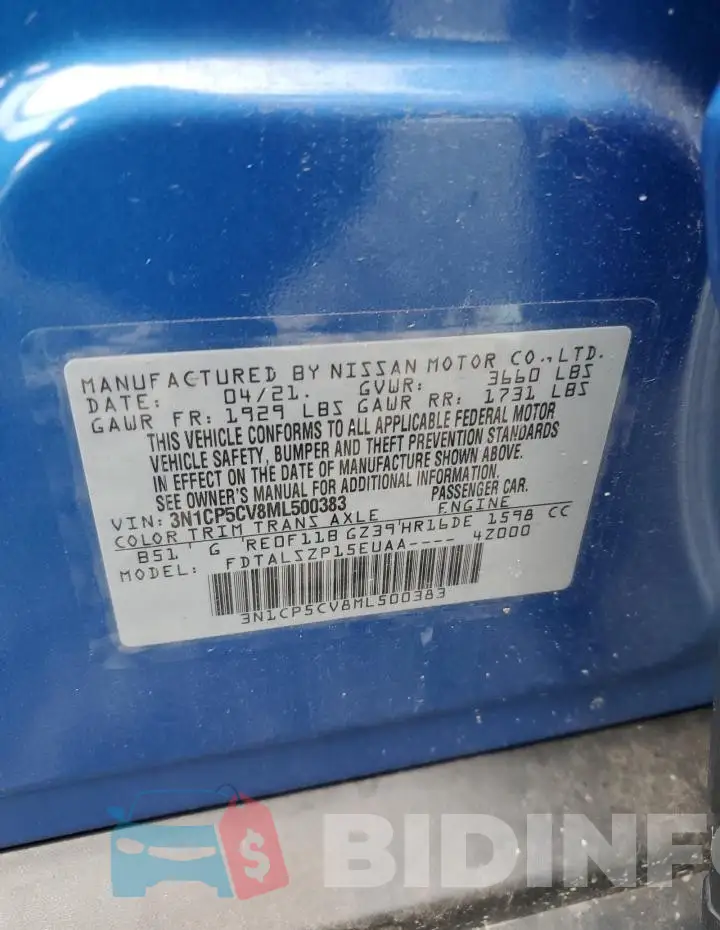3N1CP5CV8ML500383 Photo# 12