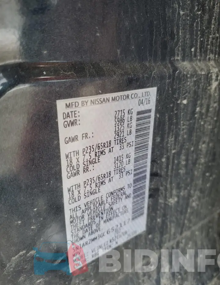 5N1AR2MM3GC652117 Photo# 13