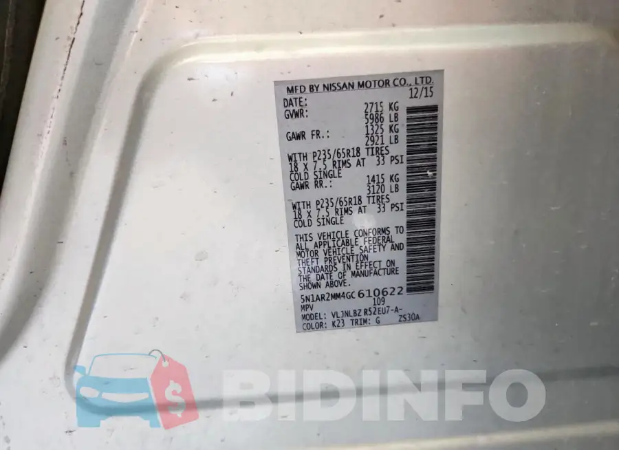 5N1AR2MM4GC610622 Photo# 13