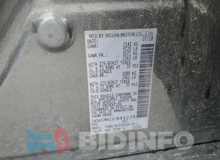 5N1AT2MV2JC841228 Photo# 12