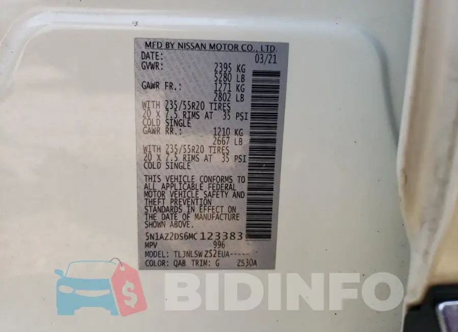 5N1AZ2DS6MC123383 Photo# 13