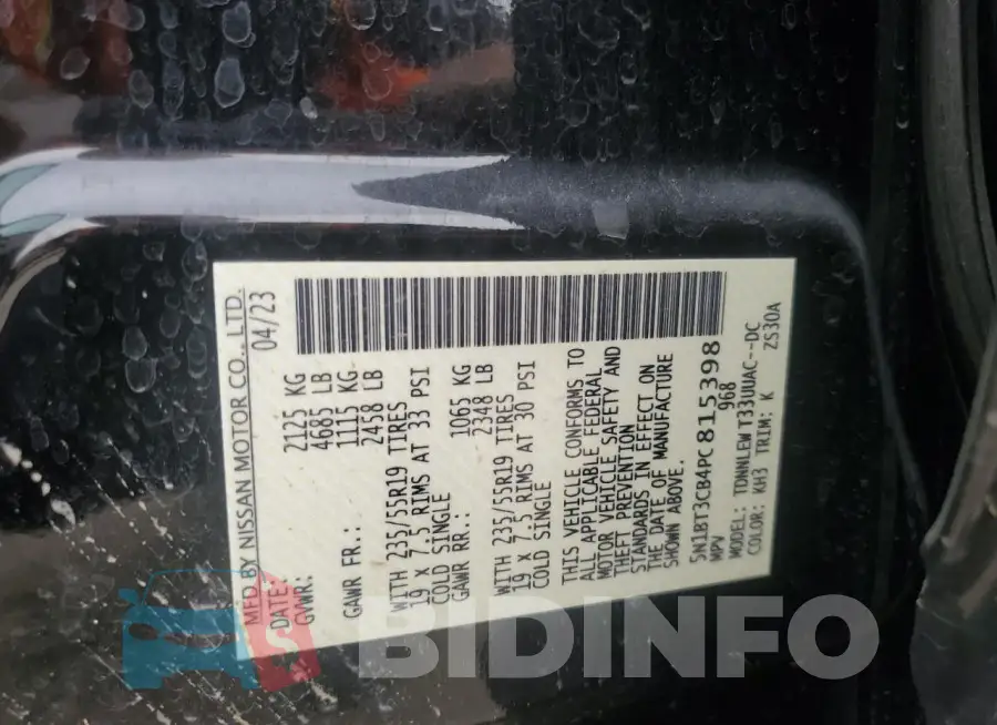 5N1BT3CB4PC815398 Photo# 14