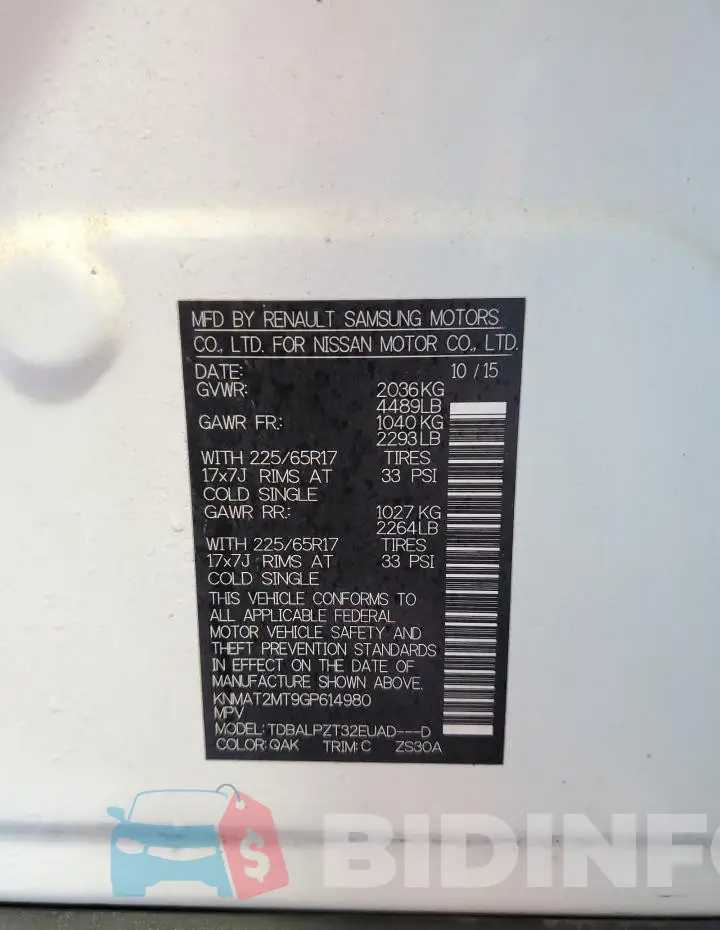 KNMAT2MT9GP614980 Photo# 14