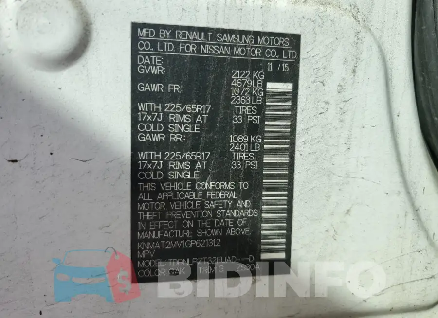KNMAT2MV1GP621312 Photo# 13