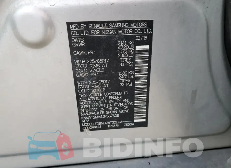 KNMAT2MV4JP567608 Photo# 12