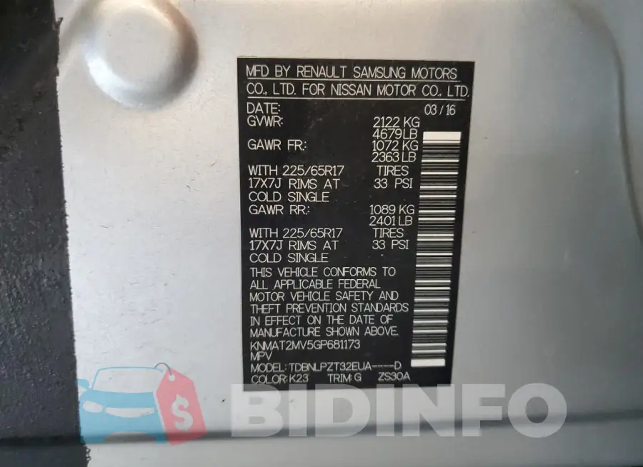 KNMAT2MV5GP681173 Photo# 14
