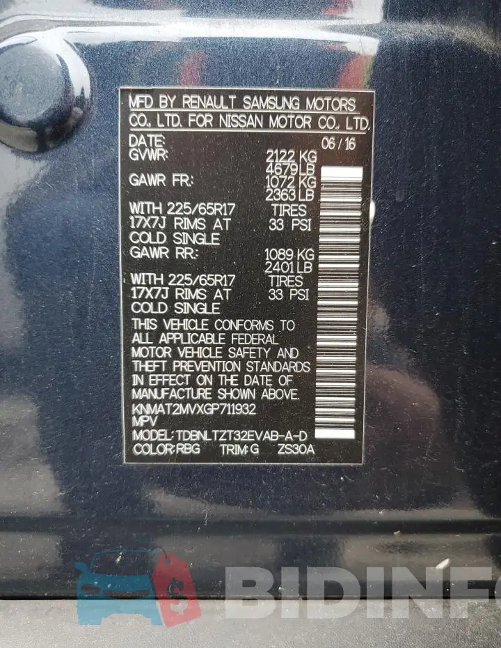 KNMAT2MVXGP711932 Photo# 13