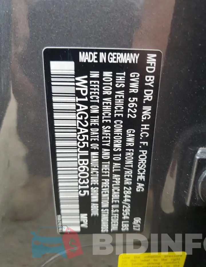 WP1AG2A55JLB60315 Photo# 14