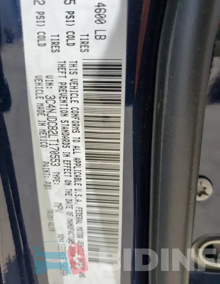 3C4NJDCB2LT170553 Photo# 12