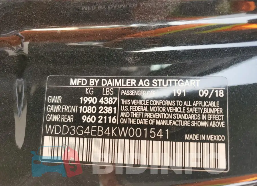 WDD3G4EB4KW001541 Photo# 12