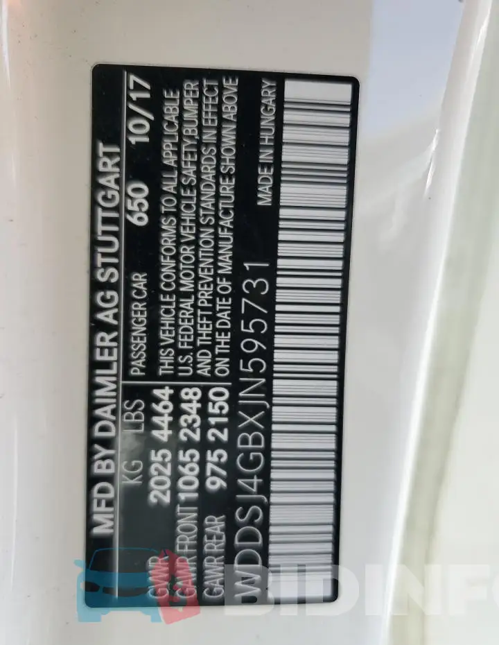 WDDSJ4GBXJN595731 Photo# 13