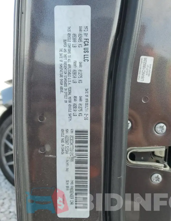 2C3CDXCT2GH222355 Photo# 12