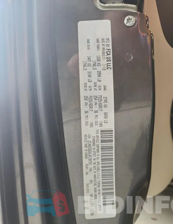 2C4RDGBG0JR190761 Photo# 13