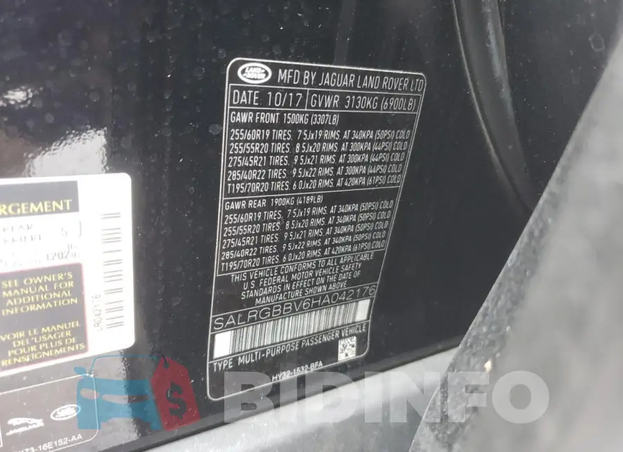 SALRGBBV6HA042176 Photo# 13