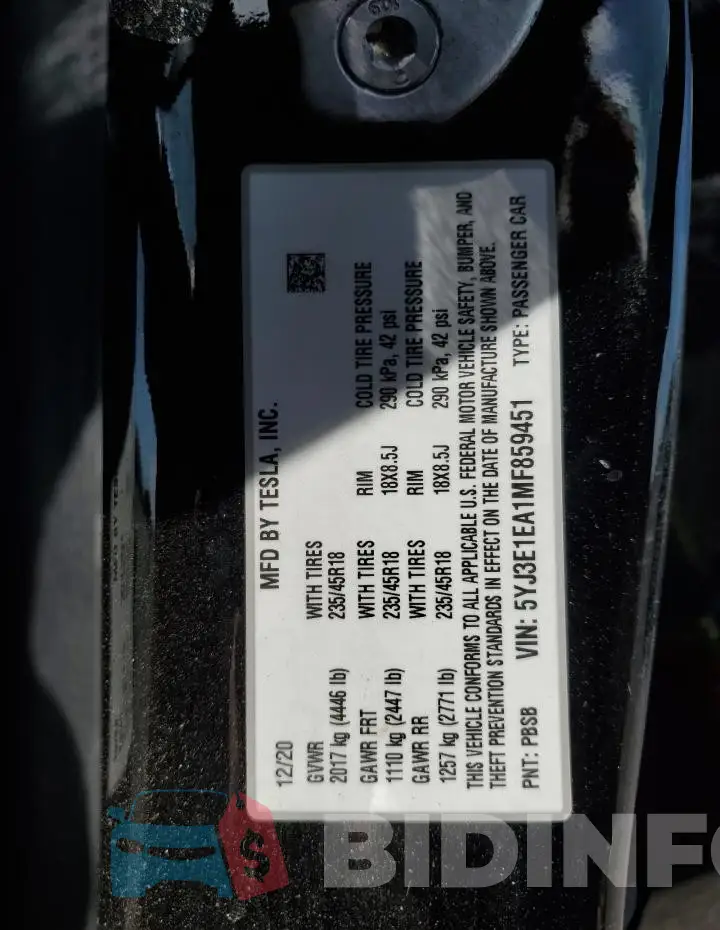 5YJ3E1EA1MF859451 Photo# 12