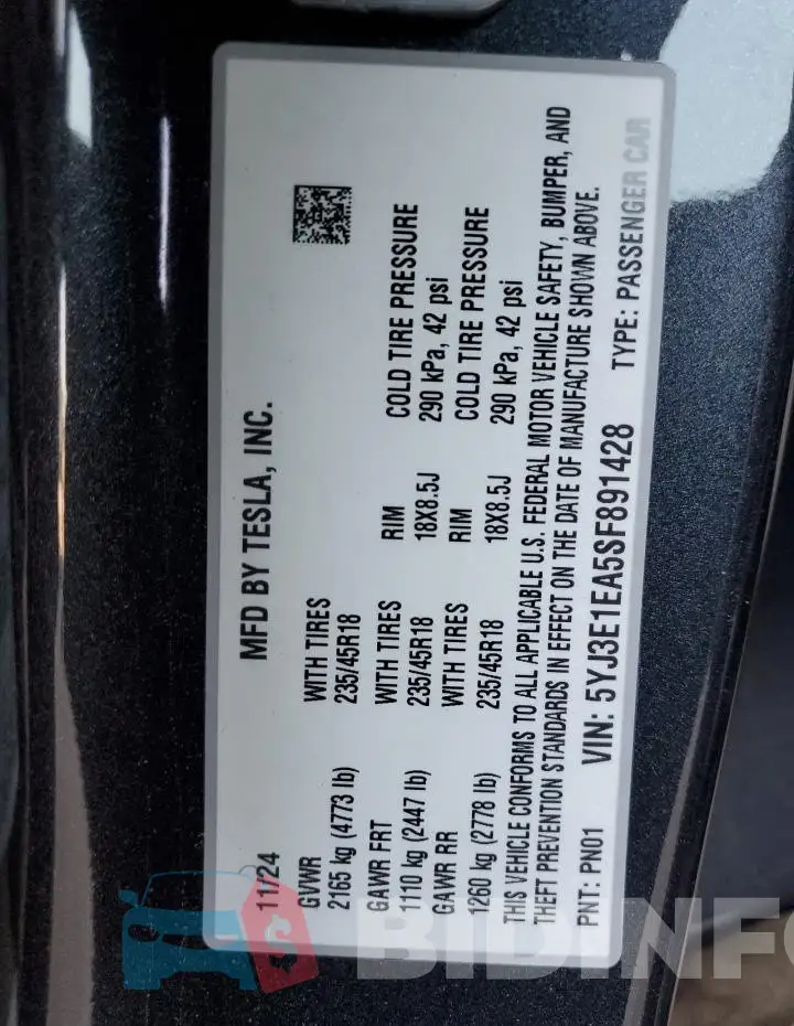 5YJ3E1EA5SF891428 Photo# 13