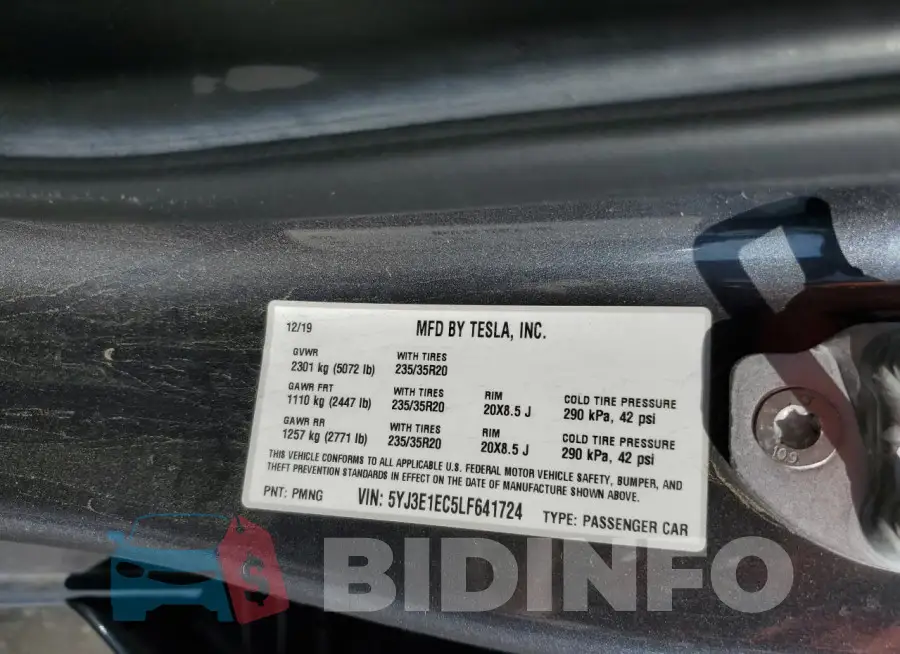 5YJ3E1EC5LF641724 Photo# 12