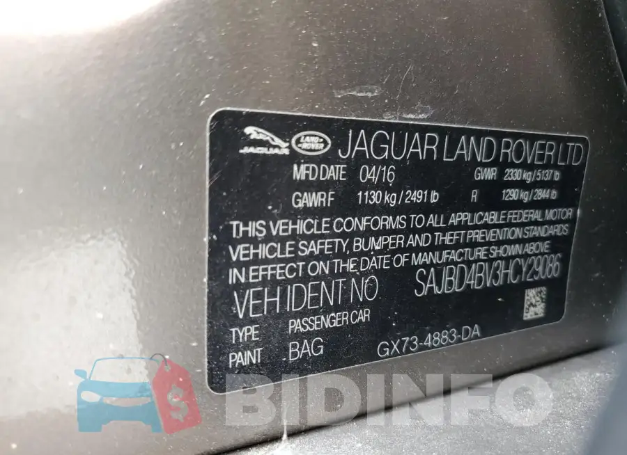SAJBD4BV3HCY29086 Photo# 12