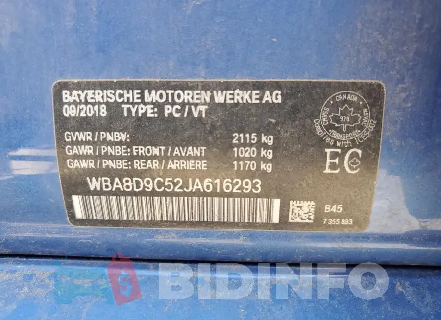 WBA8D9C52JA616293 Photo# 12
