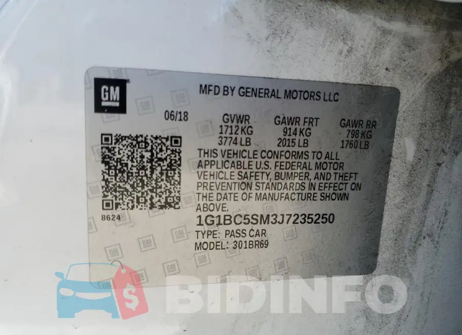 1G1BC5SM3J7235250 Photo# 12