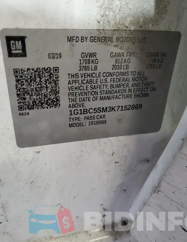 1G1BC5SM3K7152869 Photo# 13