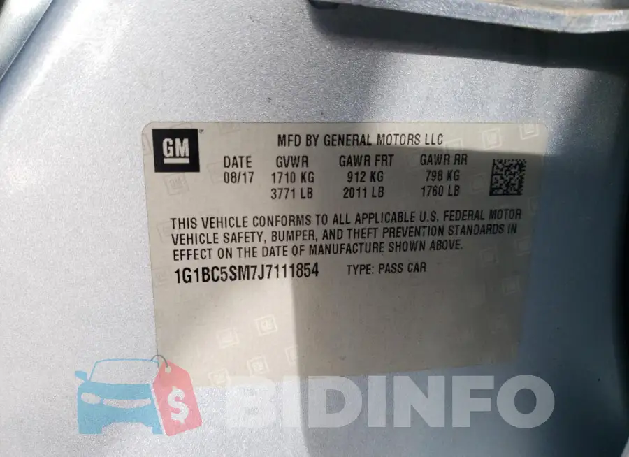 1G1BC5SM7J7111854 Photo# 12