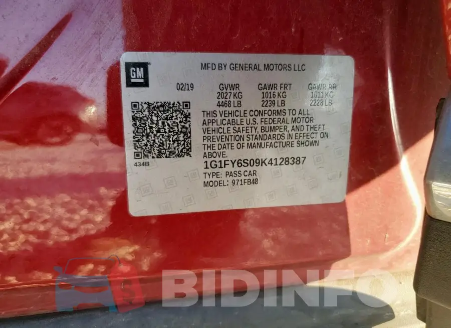 1G1FY6S09K4128387 Photo# 13