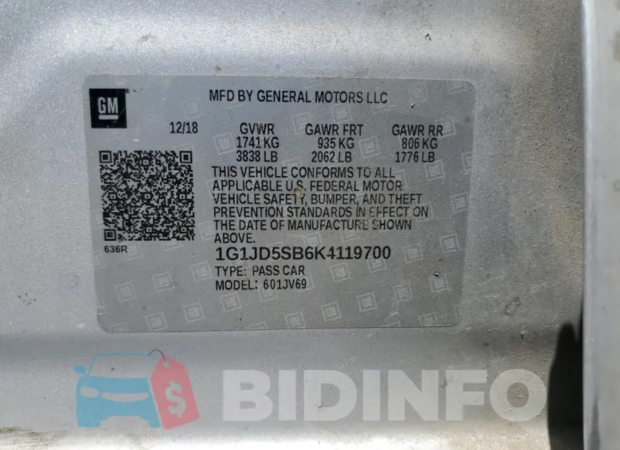1G1JD5SB6K4119700 Photo# 12