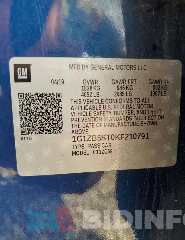 1G1ZB5ST0KF210791 Photo# 13