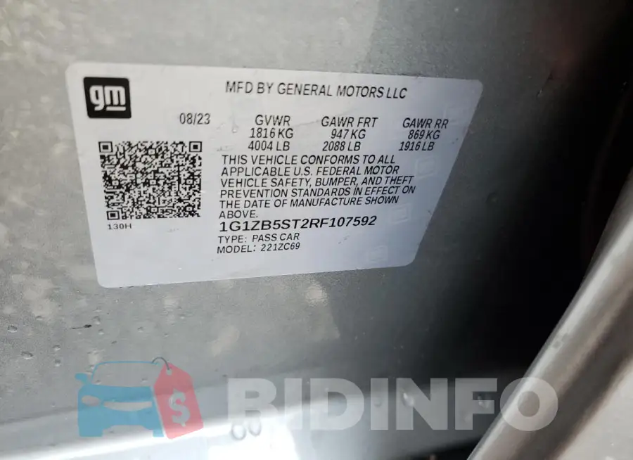 1G1ZB5ST2RF107592 Photo# 13