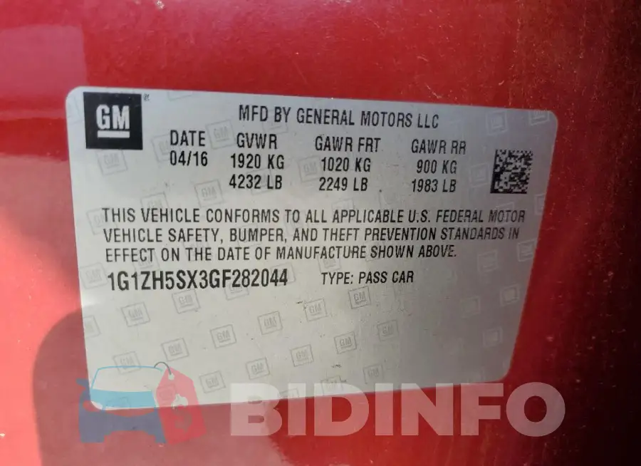 1G1ZH5SX3GF282044 Photo# 13