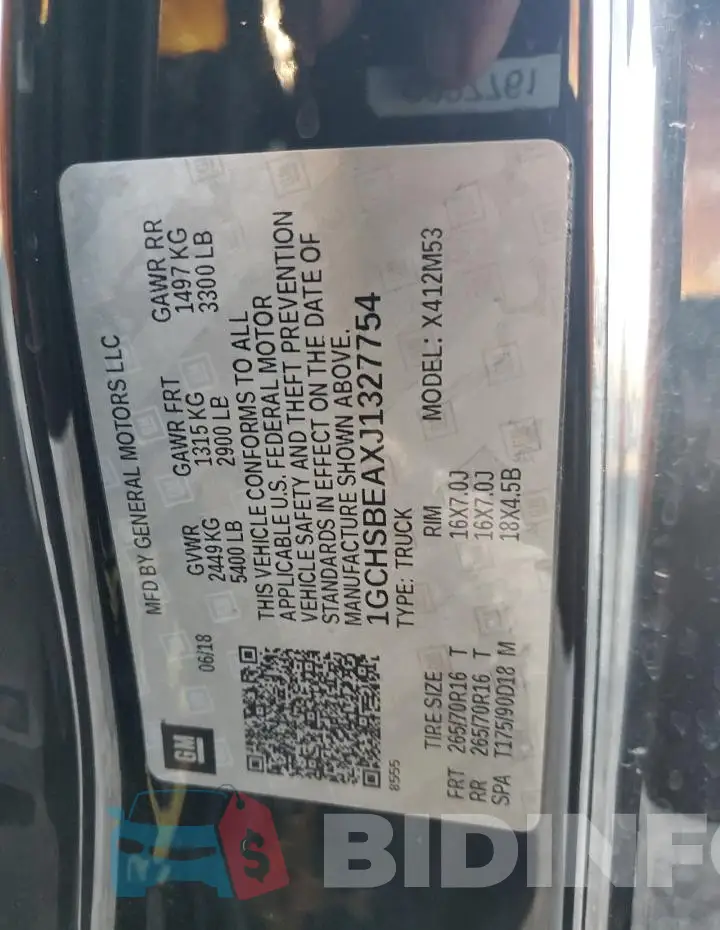 1GCHSBEAXJ1327754 Photo# 12