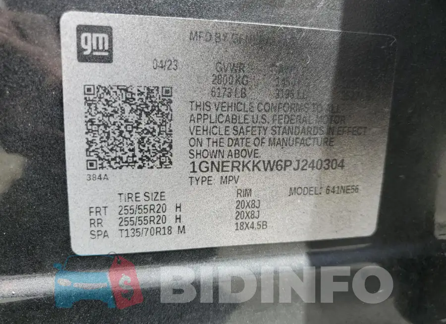 1GNERKKW6PJ240304 Photo# 13