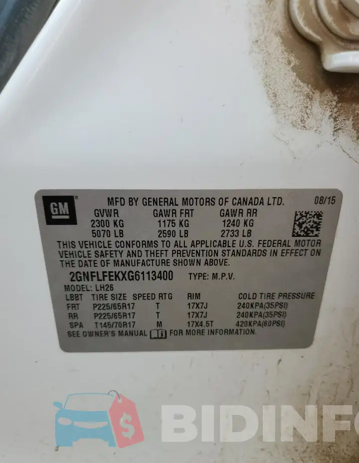 2GNFLFEKXG6113400 Photo# 13