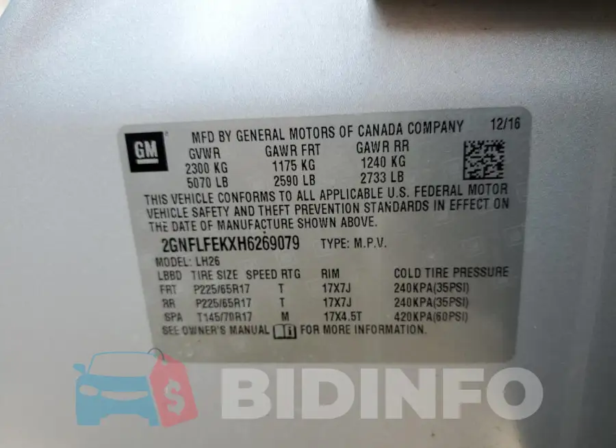 2GNFLFEKXH6269079 Photo# 13