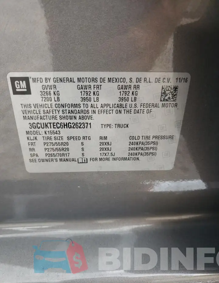 3GCUKTEC6HG262371 Photo# 12