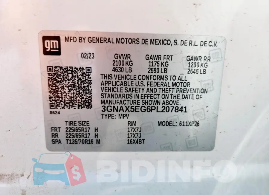 3GNAX5EG6PL207841 Photo# 13