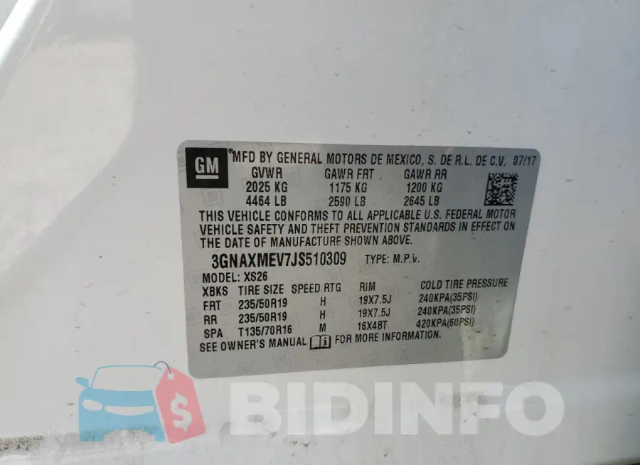 3GNAXMEV7JS510309 Photo# 14